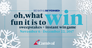 2017 Bed Bath & Beyond Oh, What Fun It Is To Win Sweepstakes - Winzily